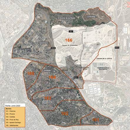 Cartograf&iacute;a de los barrios del distrito de Hortaleza