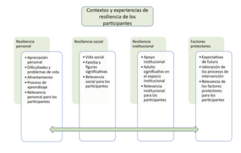 Categorías y subcategorías de los resultados