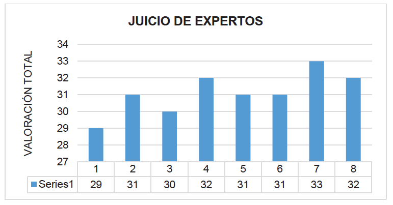Resultados totales del an&aacute;lisis
de expertos