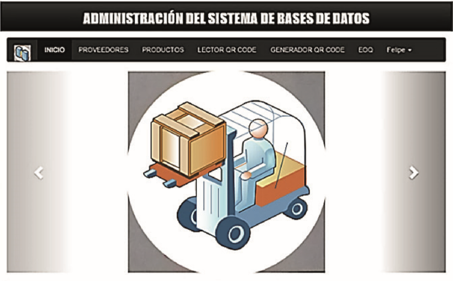 Interfaz gráfica del inicio al sistema