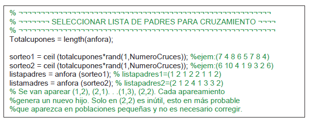 Parte del c&oacute;digo de la selecci&oacute;n