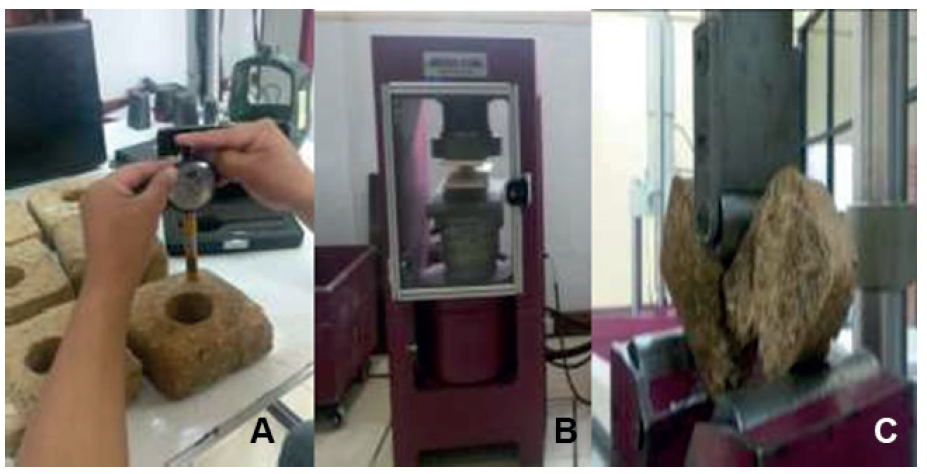 Evaluaciones mec�nicas A medici�n de dureza con penetr�metro B medici�n de resistencia a la compresi�n C medici�n de resistencia a la flexi�n