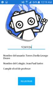 Pantalla de registro