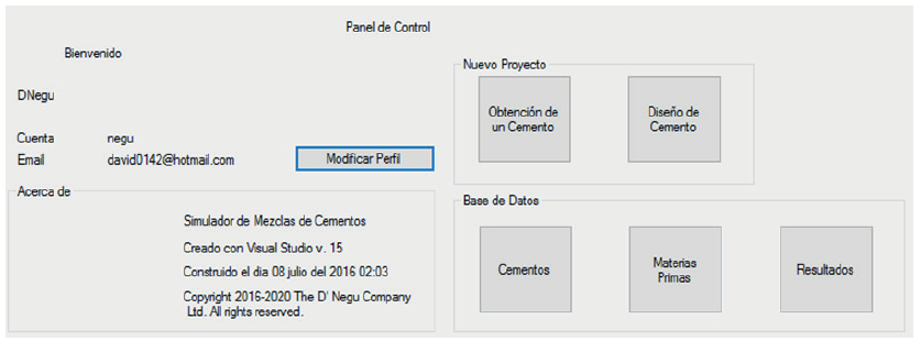 Interfaz de Panel de Control