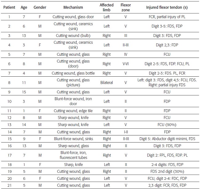 Characteristics of patients in the study