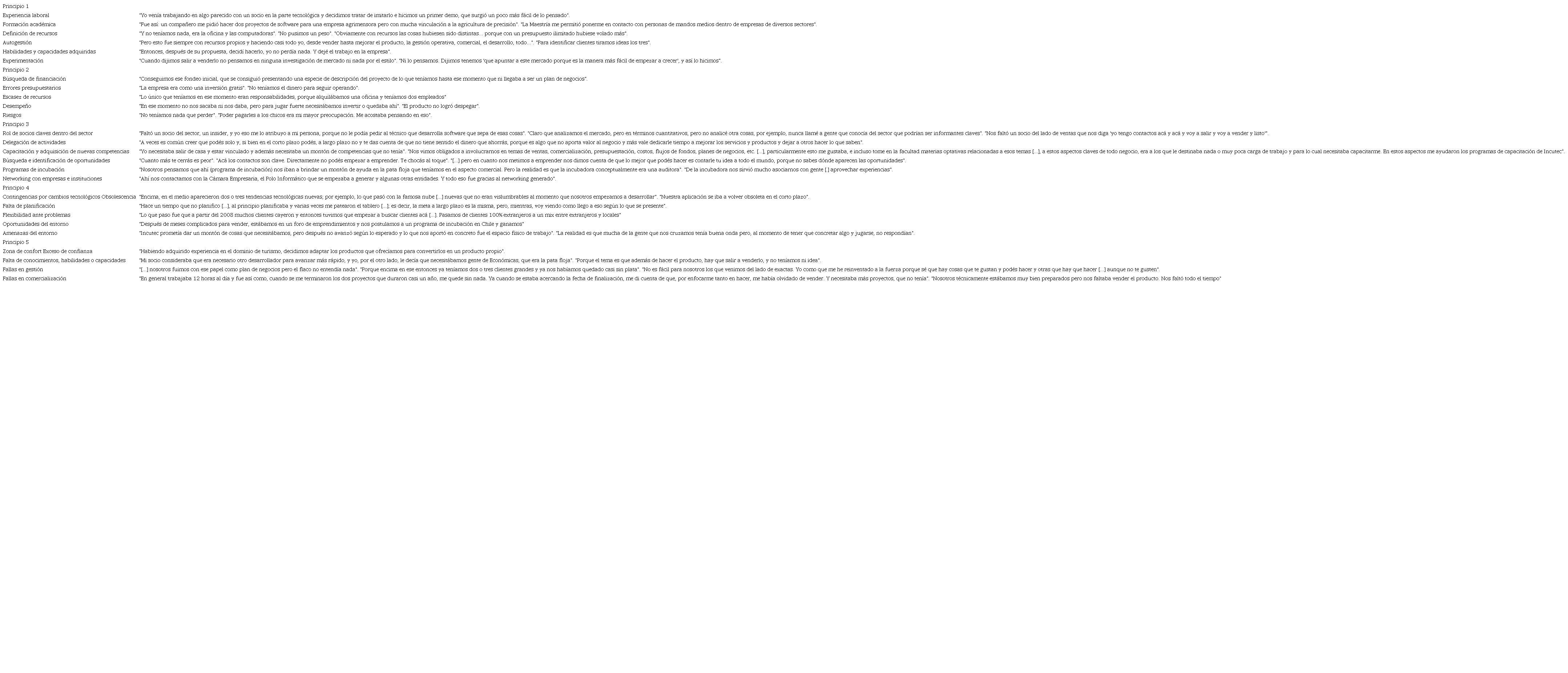 Agrupaci&oacute;n de c&oacute;digos y categor&iacute;as y fragmentos seleccionados.