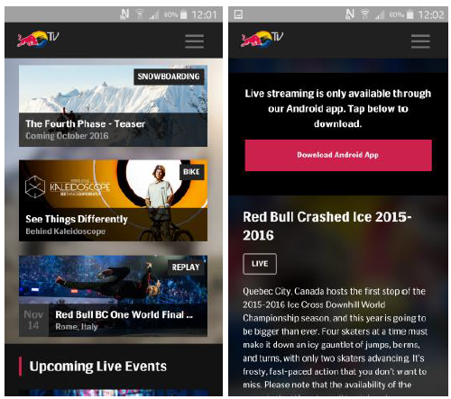 Red Bull TV Smartphone