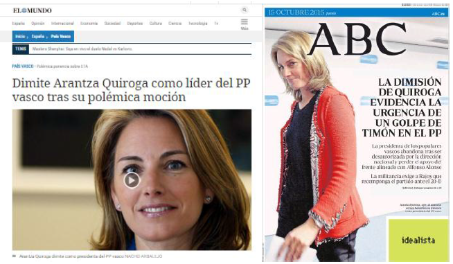 Desenlace de la propuesta de Quiroga (2015). 

Informaciones
El Mundo y Abc (14.20.2010 y 15.10.2015).