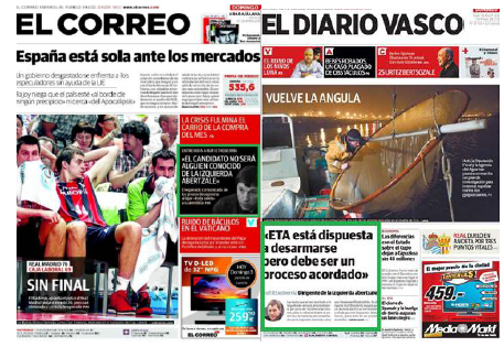 Serie de entrevistas al dirigente independentista Rufi Etxeberria
en diarios del grupo Vocento (2012).