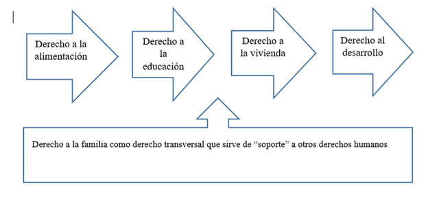 Derechos humanos que se potencian con base en
el derecho humano a la familia