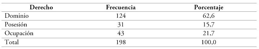 V�nculo jur�dico de la v�ctima con la tierra antes de la situaci�n de violencia