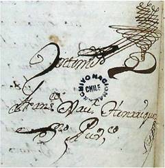 R&uacute;brica del escribano Francisco Javier Henr&iacute;quez