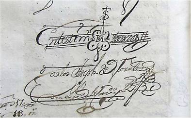 R&uacute;brica y sello del escribano Carlos Jos&eacute; Morales