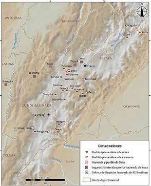 Pueblos proveedores de ganado mayor y menor para la ciudad de Santaf&eacute; 
