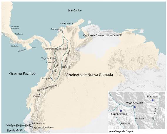 Localización de la Vega de Supía