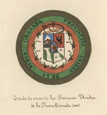 Liborio Zerda (1833-1919). Escudo de armas de las Provincias Unidas de la Nueva Granada (1815), ca. 1892