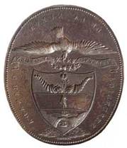 Ceca de Bogot&aacute; (1620-1987). Sello con el escudo de la Rep&uacute;blica de la Nueva Granada, 1834
