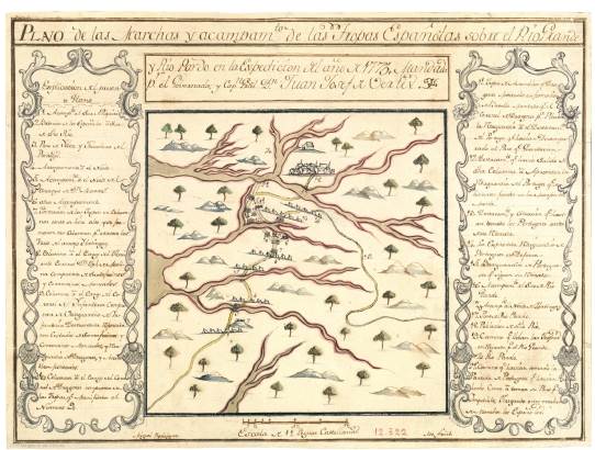 "Plano de las Marchas y acampamt. [...] en la expedici&oacute;n del a&ntilde;o de 1773"