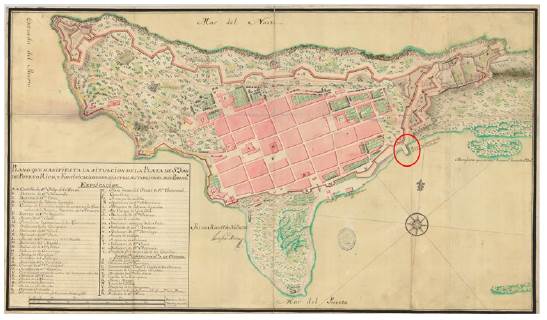 "Plano de la plaza de Puerto Rico y sus inmediaciones" 