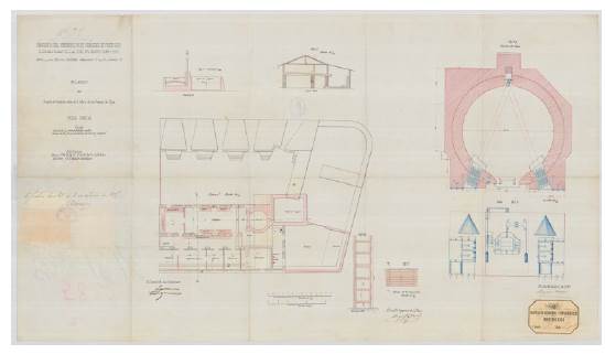 "Plano del proyecto de panadería militar en la batería de San Francisco de Paula"