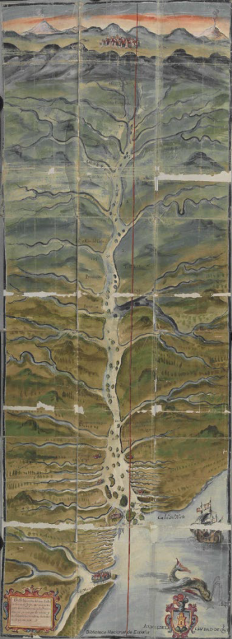 Mapa del r�o Amazonas y su cuenca de Bento da Costa, ca. 1638