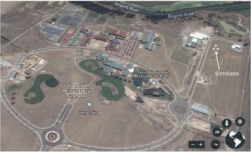 Localización de los sondeos (Adaptado de Google Earth)