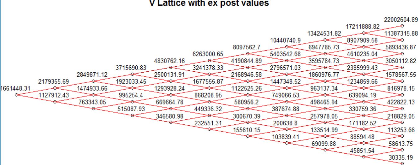 Ex-post project value lattice.