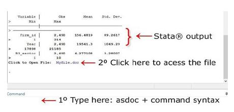 An example of asdoc uses output.