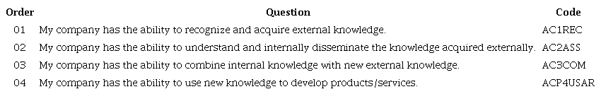 Absorptive capacity construct