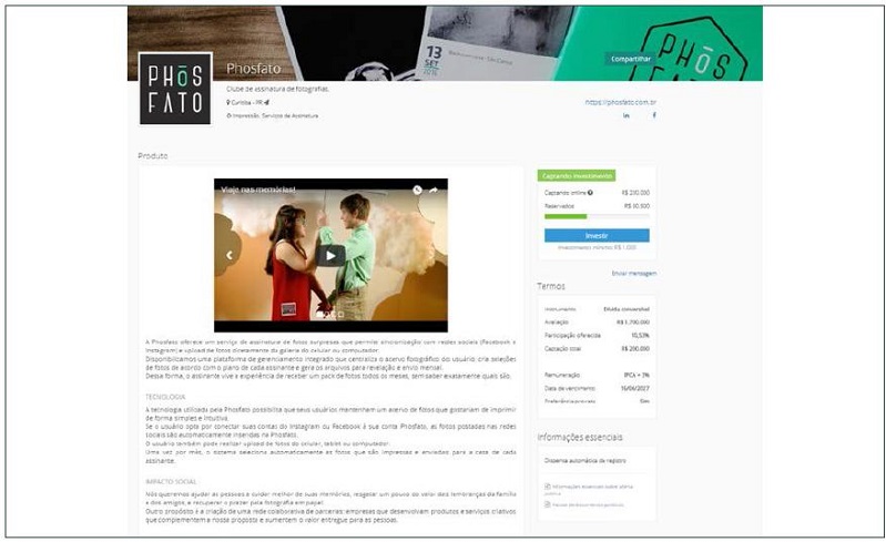 An example of a company raising money on the ECF platform.