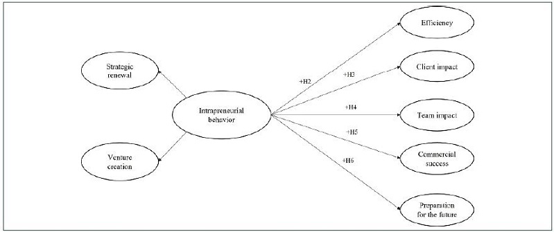 Intrapreneurial behavior influences on project success dimensions.