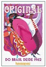 Havaianas generate a perception of figure-ground in the middle of a couple of samba dancers.