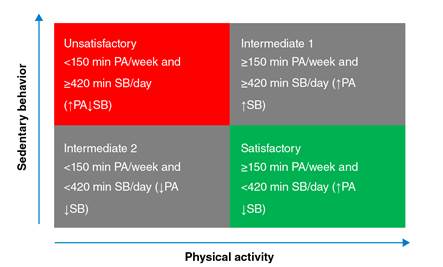 Categorization of the variable level of physical activity combined with sedentary behavior