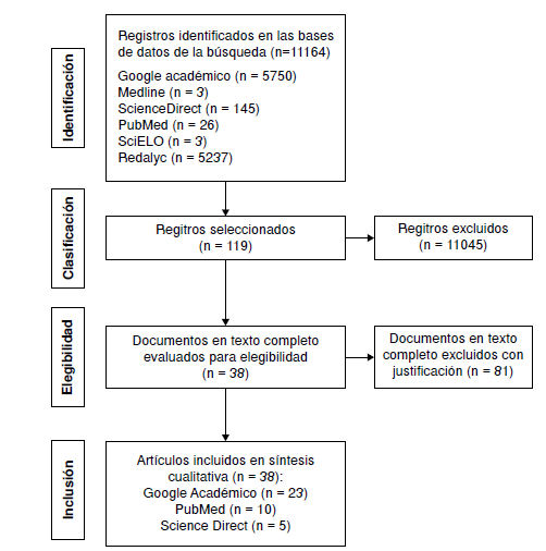 Diagrama de flujo del proceso de selecci�n de art�culos de la revisi�n
