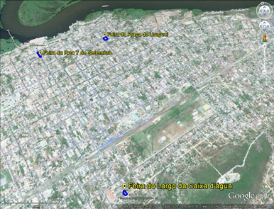 Localiza&ccedil;&atilde;o das primeiras feiras livres de Corumb&aacute;