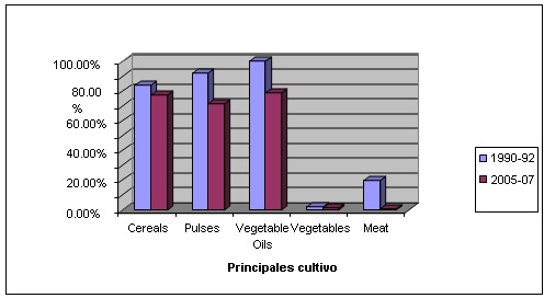 Ratios de importaciones de alimentos en Cuba (kg/persona/d&iacute;a) 