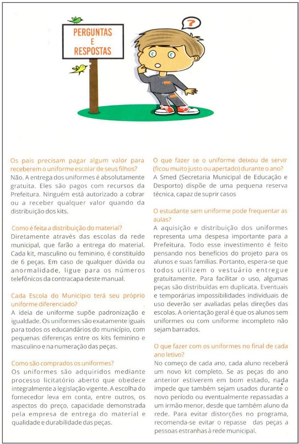 Perguntas e respostas sobre a implantação do uso dos uniformes nas escolas municipais de Pelotas