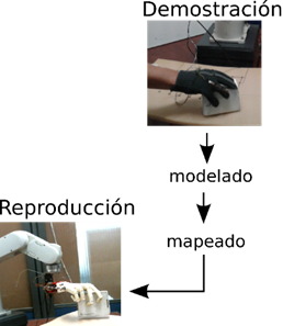 Diagrama de programación por demostración del proceso de agarre.