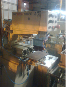 Máquina tampográfica COMEC recuperada.