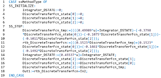 Programming code generated by Simulink PLC Coder. Own Work