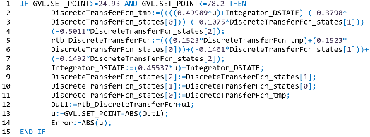Programming code with feedback. Own Work