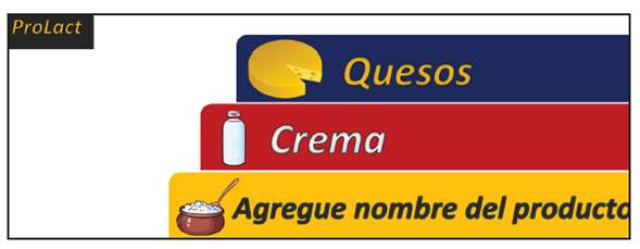 Interfaz de la sección "Nuestros productos" de la herramienta Prolact 2017