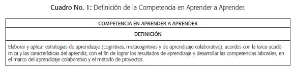 Definici&oacute;n de la competencia en aprender a aprender