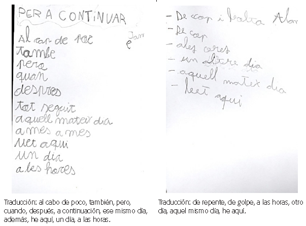 Listas individuales de palabras "para continuar" - Primero de Primaria