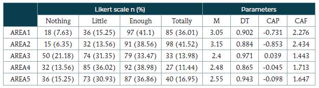 Results obtained in teachers' digital competence areas