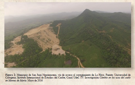 Municipio de San Juan Nepomuceno, vía de acceso al corregimiento de La Haya. 