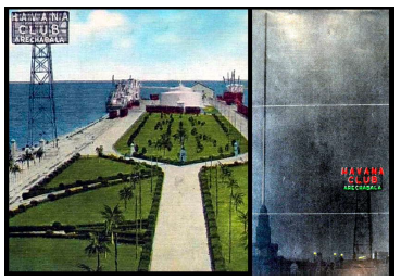 Cartel de Havana Club, puerto de Cárdenas, 1945