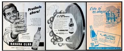 Anuncios de Havana Club, Tres Arbolitos y Arechabala-Extra, 1954-1956