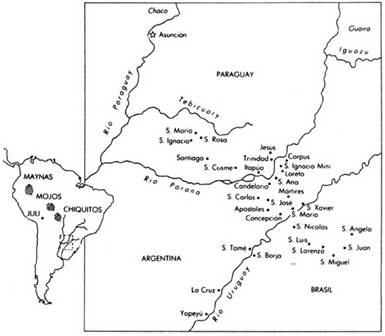 Mapa de las misiones jesu�ticas guaran�es