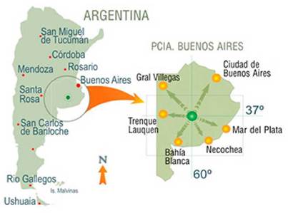 Localización del partido de Olavarría
